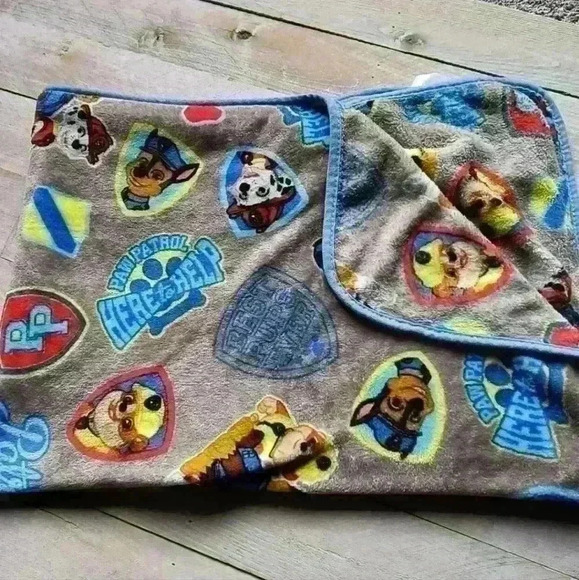 Paw Patrol Here To Help Rubble Chase Marshall Soft Throw Fleece Blanket Blue - Picture 3 of 5